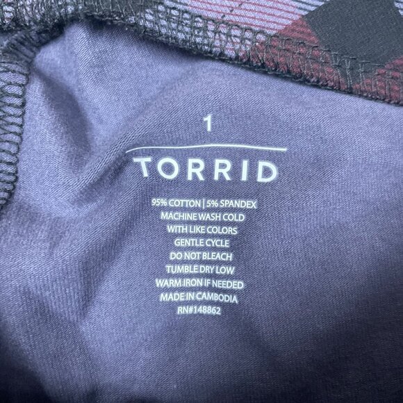 Torrid Womens Plaid High-Waisted Leggings 1X Cotton & Spandex Blend NWT 6070 - Picture 3 of 11